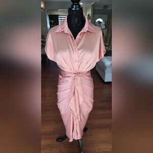 DO+BE Pink Satin Midi Dress